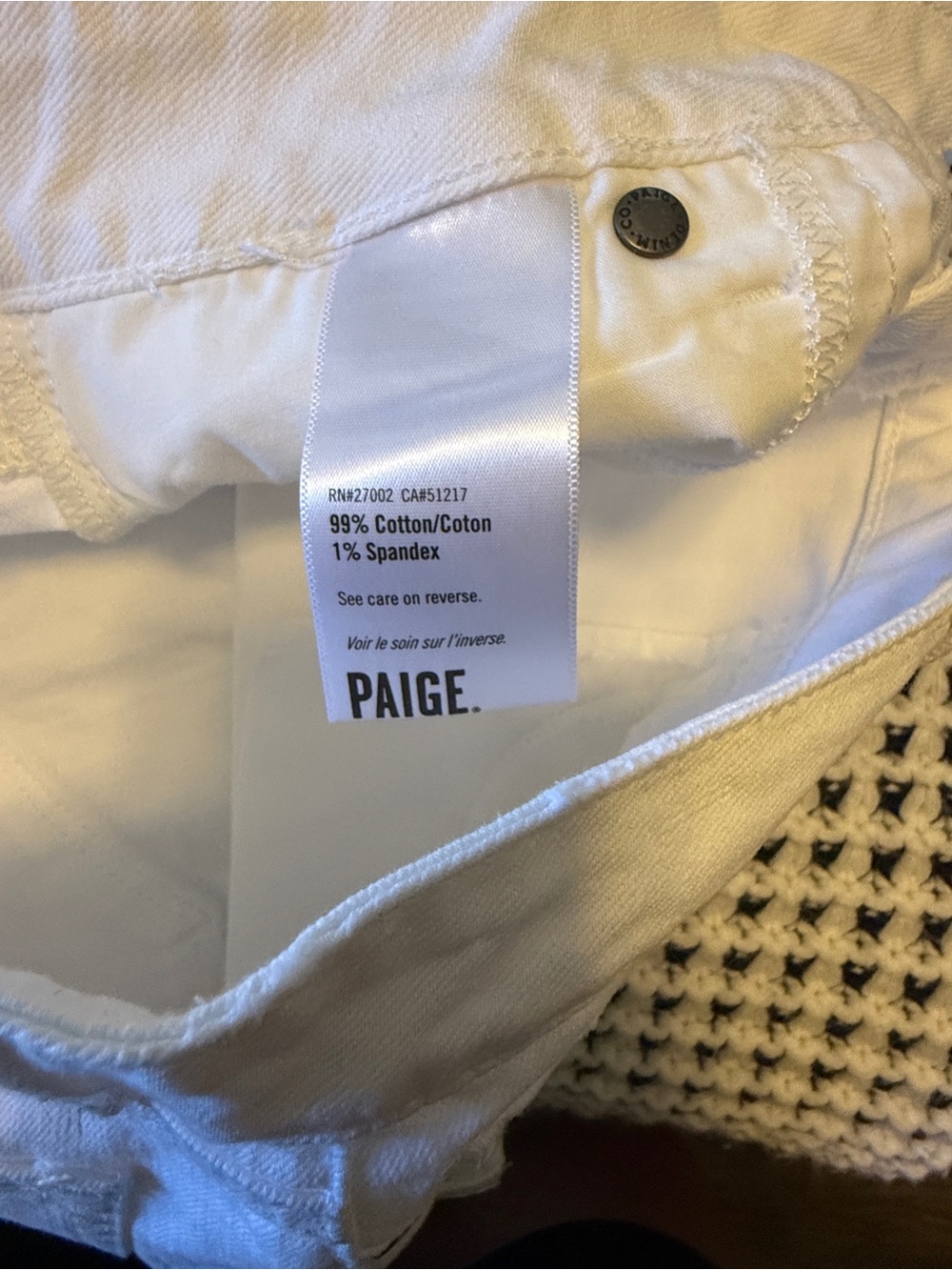 EUC - PAIGE White Denim Cuffed Shorts size 27 - Picture 10 of 10